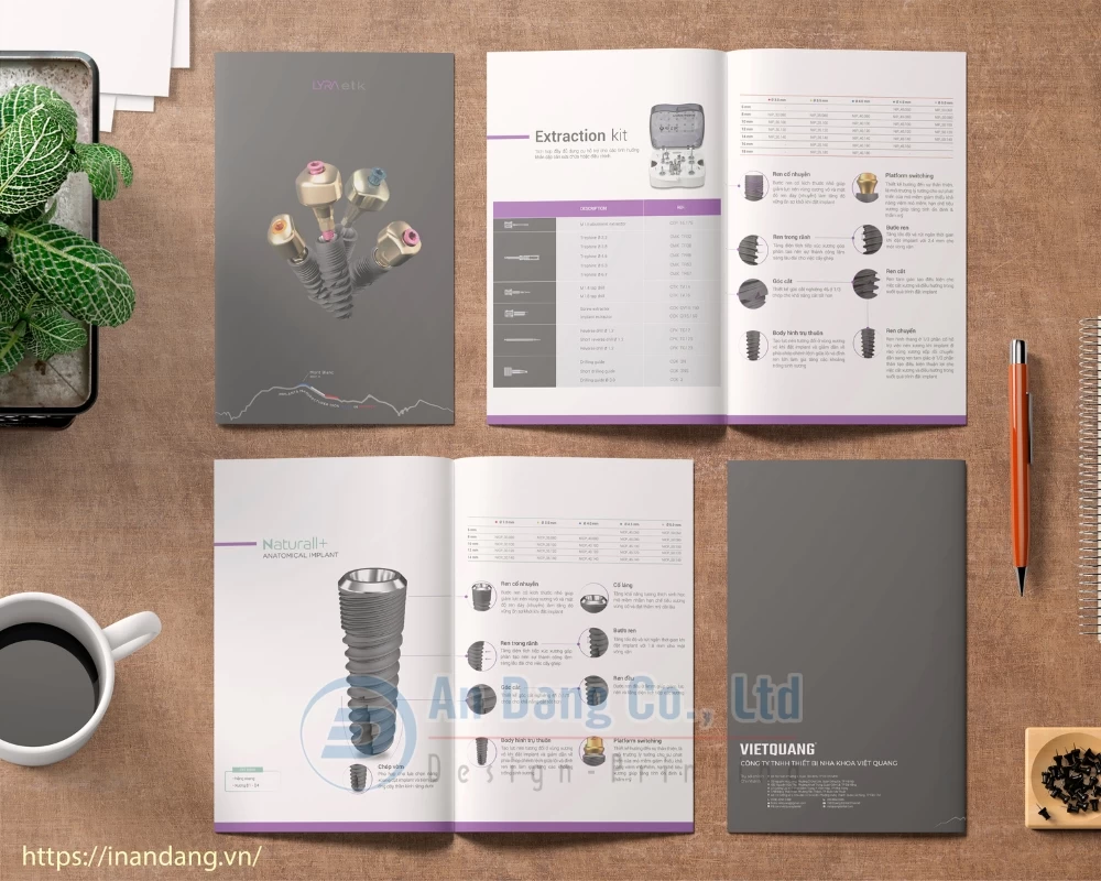 Mẫu thiết kế catalogue đẹp giới thiệu sản phẩm thiết bị nha khoa