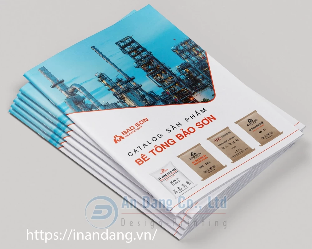 Mẫu thiết kế catalogue sản phẩm bê tông Bảo Sơn cho ngành vật liệu xây dựng
