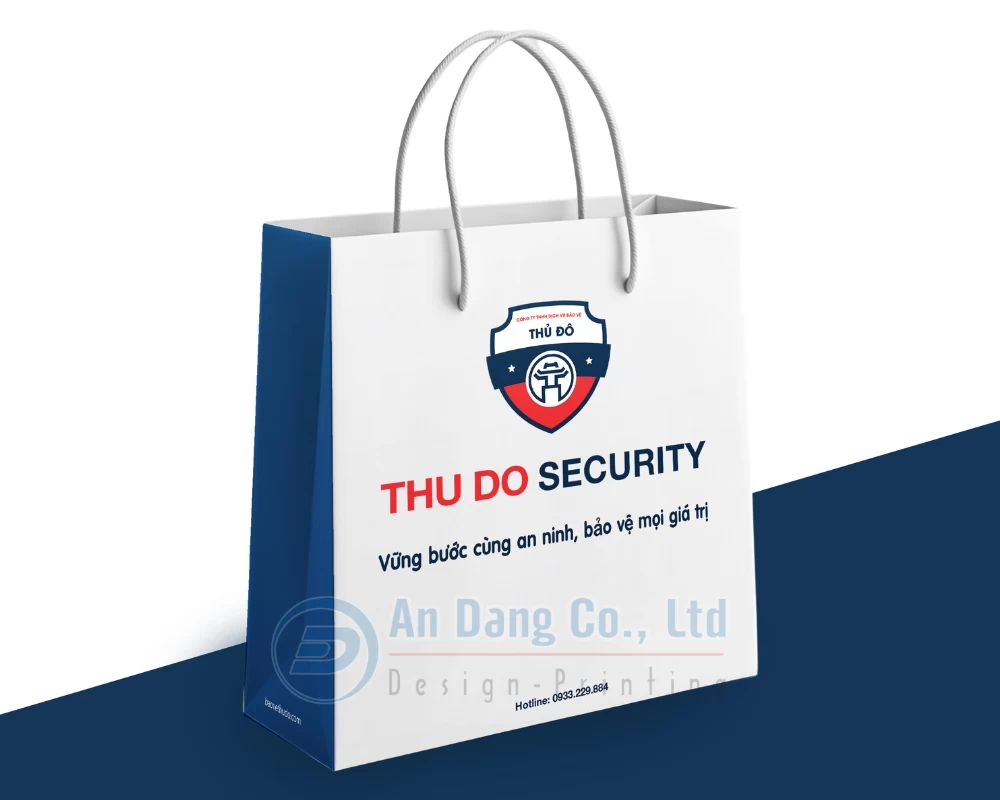 Mẫu thiết kế túi giấy đẹp cho công ty dịch vụ bảo vệ Thủ Đô