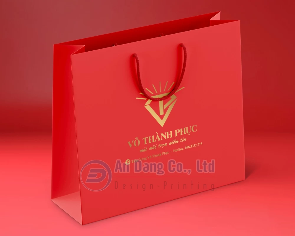 Mẫu túi vàng do In An Đăng thiết kế cho tiệm vàng Võ Thành Phục