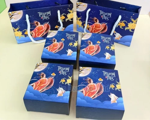 Mẫu hộp giấy đựng bánh trung thu phong cách truyền thống