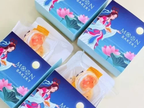 Mẫu hộp giấy đựng 1 bánh trung thu do In An Đăng thiết kế và in ấn
