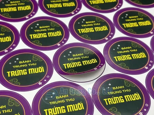 Mẫu tem nhãn bánh trung thu trứng muối màu tím