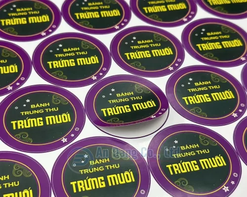Mẫu tem nhãn bánh trung thu trứng muối màu tím
