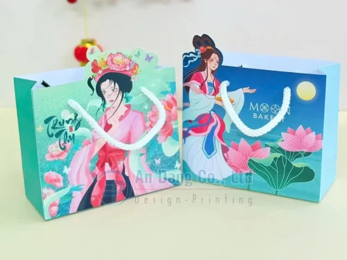 Mẫu túi giấy đựng bánh trung thu nhỏ, dễ thương