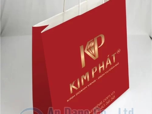 Mẫu túi giấy đựng vàng được gia công ép kim