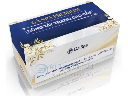 Hộp giấy đựng bông tẩy trang giúp truyền tải thông điệp của thương hiệu