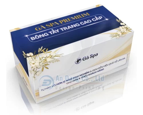 Hộp giấy đựng bông tẩy trang giúp truyền tải thông điệp của thương hiệu