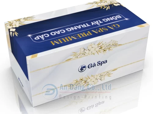 Mẫu in hộp giấy đựng bông tẩy trang do In An Đăng thiết kế