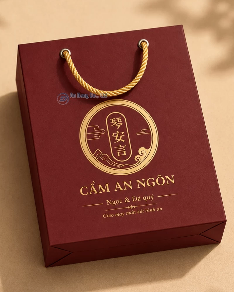 Mẫu túi giấy đựng trang sức cho shop Cầm An Ngôn