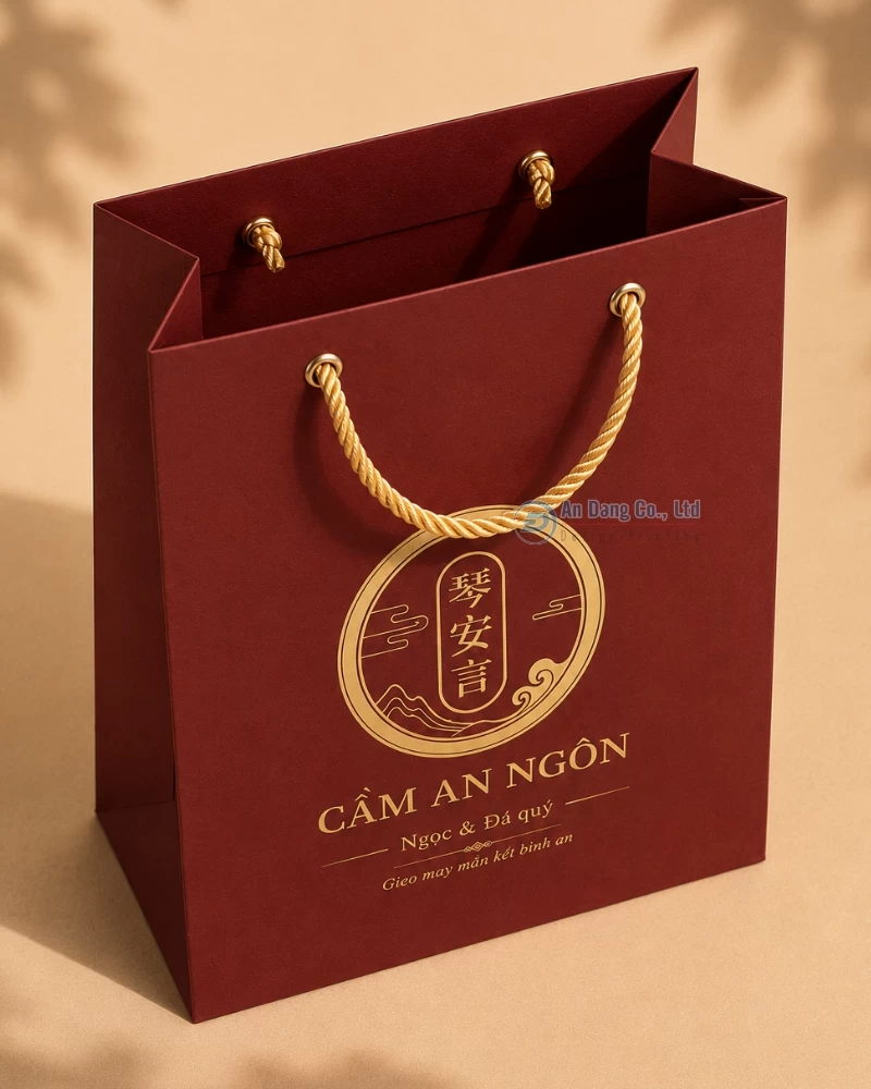 Mẫu túi giấy đựng trang sức cho shop Cầm An Ngôn