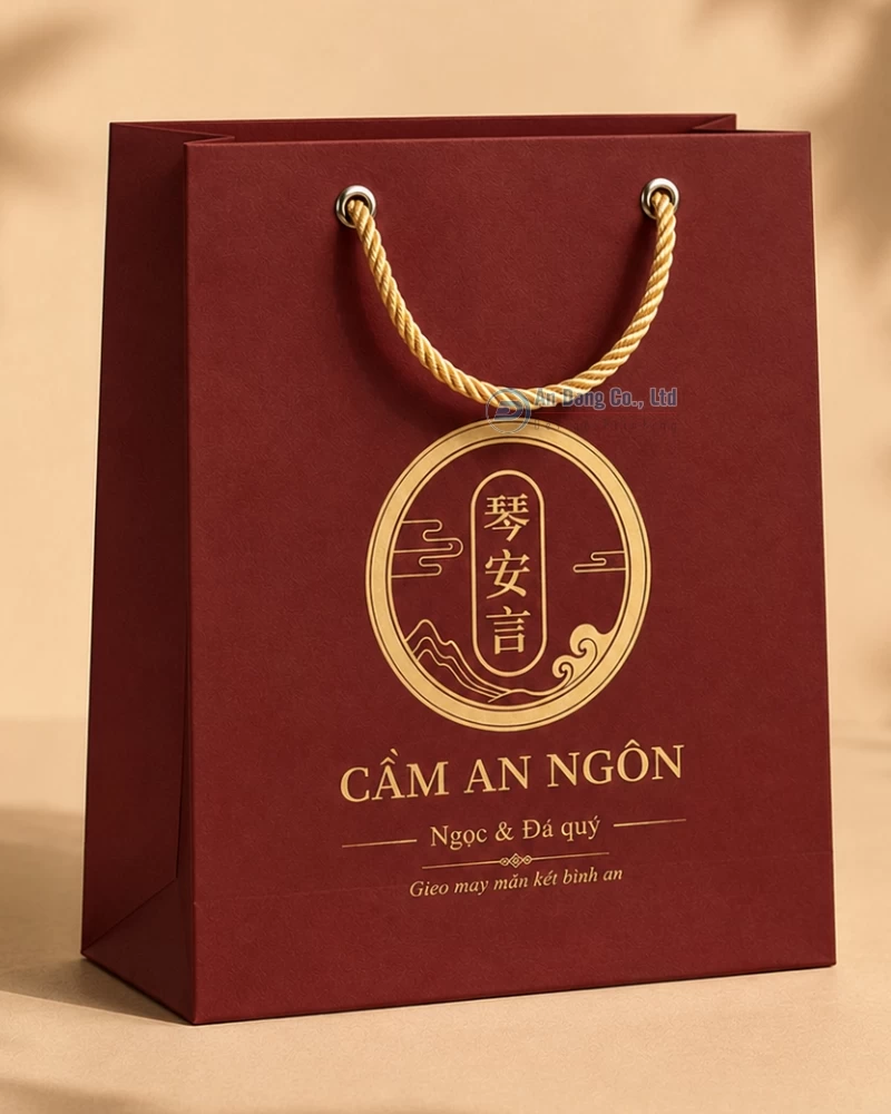 Mẫu túi giấy đựng trang sức cho shop Cầm An Ngôn
