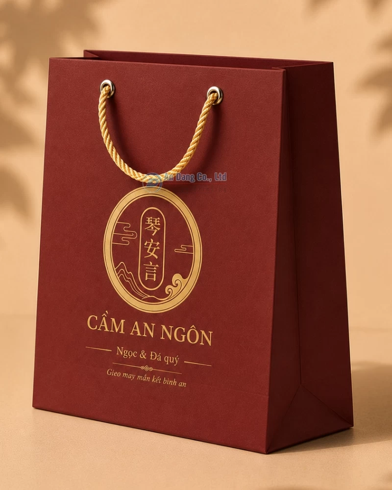 Mẫu túi giấy đựng trang sức cho shop Cầm An Ngôn