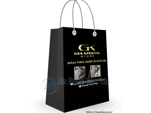 Mẫu túi giấy đựng điện thoại cho shop Gia Khang Store