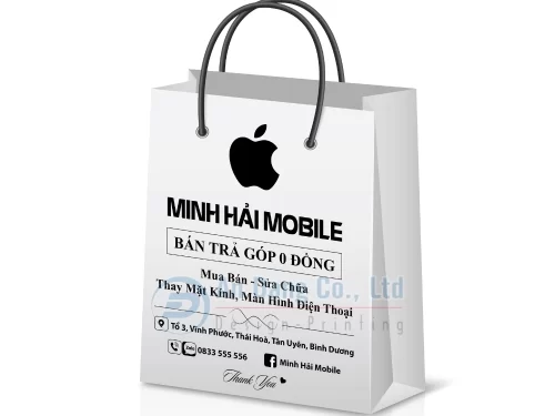 Mẫu túi giấy đựng điện thoại cho shop Minh Hải Mobile