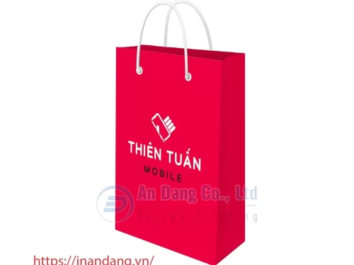 Mẫu túi giấy đựng điện thoại cho shop Thiên Tuấn Mobile