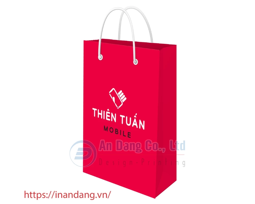 Mẫu túi giấy đựng điện thoại cho shop Thiên Tuấn Mobile