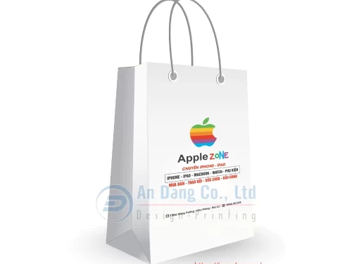 Mẫu túi giấy đựng điện thoại do In An Đăng thiết kế cho shop Apple Zone