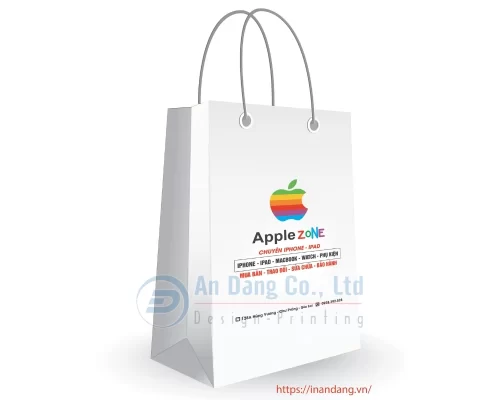 Mẫu túi giấy đựng điện thoại do In An Đăng thiết kế cho shop Apple Zone