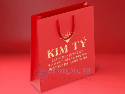 Mẫu túi giấy đựng trang sức cao cấp cho doanh nghiệp Kim Tỷ