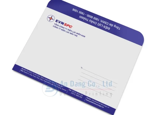 Mẫu bao thư bưu điện cho đơn vị công ty Điện Lực Bến Tre