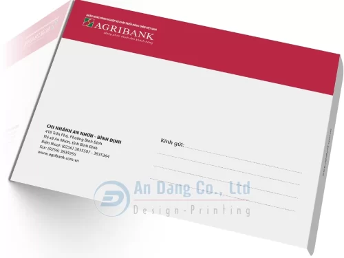 Mẫu phong bì thư bưu điện cho ngân hàng Agribank chi nhánh An Nhơn - Bình Định