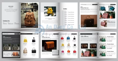 Mẫu catalogue giới thiệu phụ kiện balo, túi xách