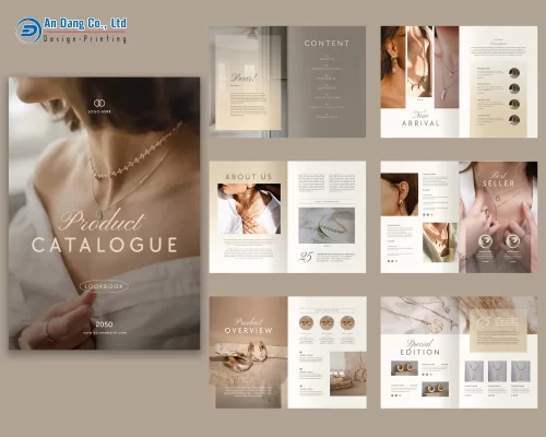 Mẫu catalogue giới thiệu phụ kiện thời trang dây chuyền, bông tai