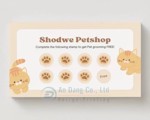 Mẫu phiếu tích điểm cho cửa hàng thú cưng Shodwe