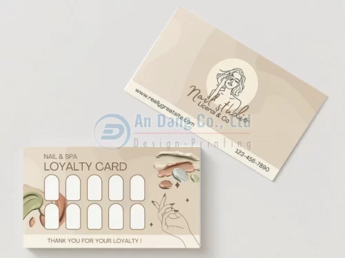 Mẫu thẻ khách hàng thân thiết cho tiệm nail và spa