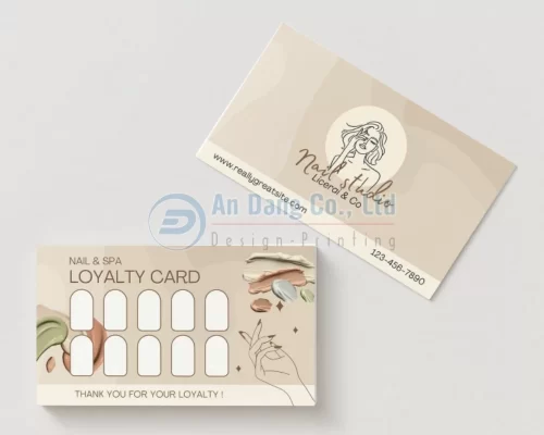 Mẫu thẻ khách hàng thân thiết cho tiệm nail và spa