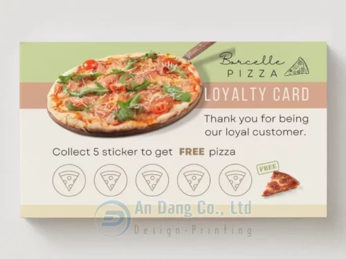 Mẫu phiếu tích điểm cho cửa hàng pizza