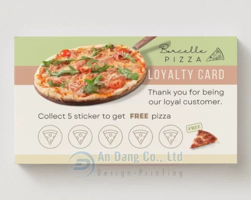 Mẫu phiếu tích điểm cho cửa hàng pizza