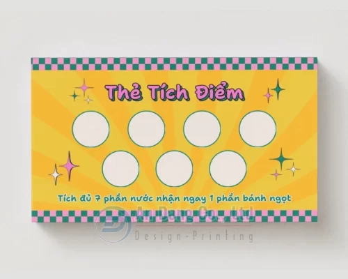 Mẫu thẻ tích điểm cho tiệm trà bánh