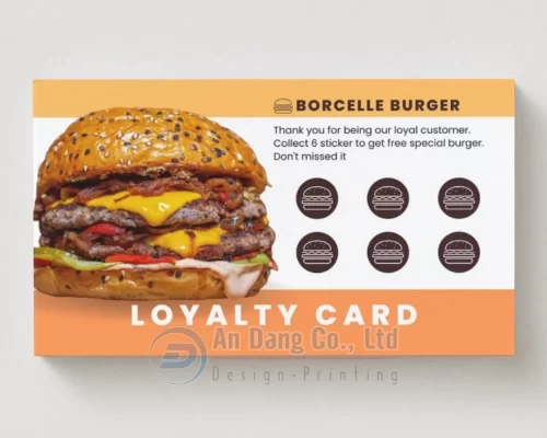 Mẫu thẻ tích điểm cho cửa hàng Hamburger