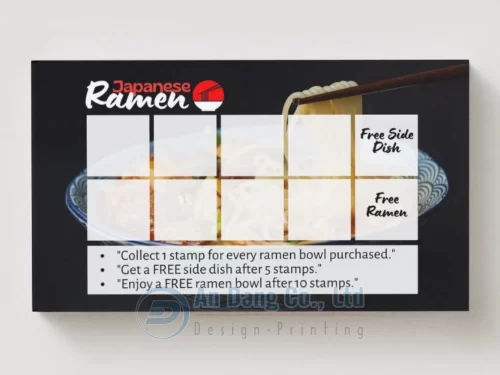 Mẫu phiếu tích điểm cho quán mì Ramen Nhật Bản