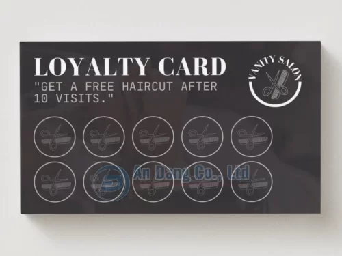 Mẫu thẻ khách hàng thân thiết cho salon tóc Vanity
