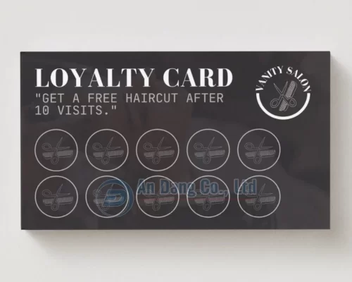 Mẫu thẻ khách hàng thân thiết cho salon tóc Vanity