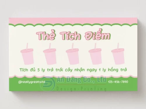 Mẫu phiếu tích điểm cho quán nước