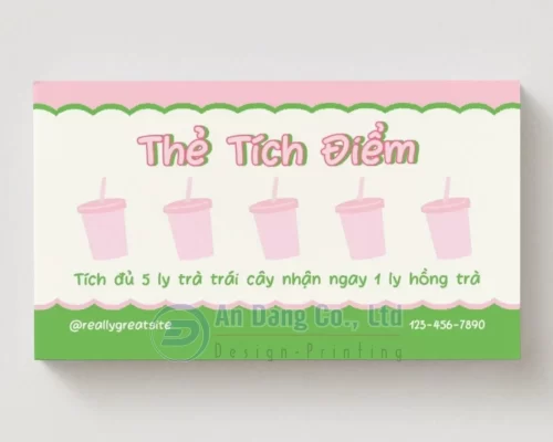 Mẫu phiếu tích điểm cho quán nước