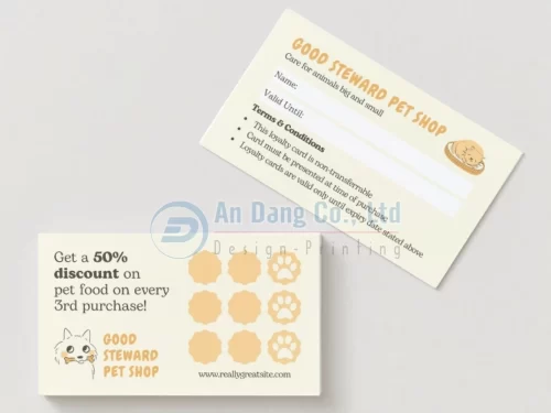 Mẫu thẻ thành viên cho shop thú cưng