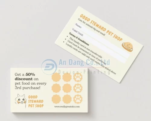 Mẫu thẻ thành viên cho shop thú cưng