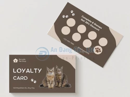 Mẫu phiếu tích điểm giảm giá cho shop thú cưng