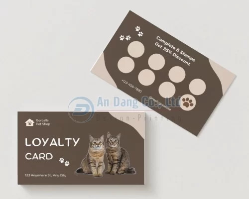 Mẫu phiếu tích điểm giảm giá cho shop thú cưng