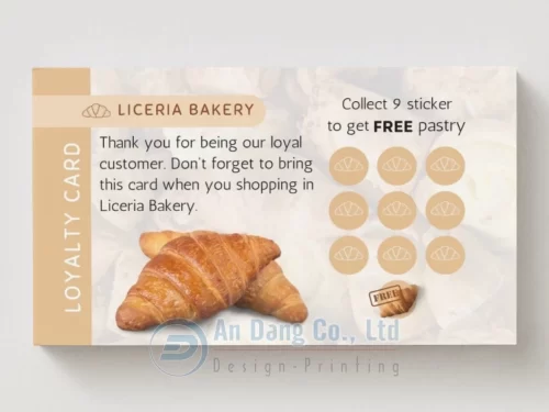 Mẫu thẻ khách hàng thân thiết cho tiệm bánh Liceria