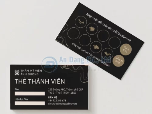 Mẫu thẻ thành viên cho thẩm mỹ viện Ánh Dương