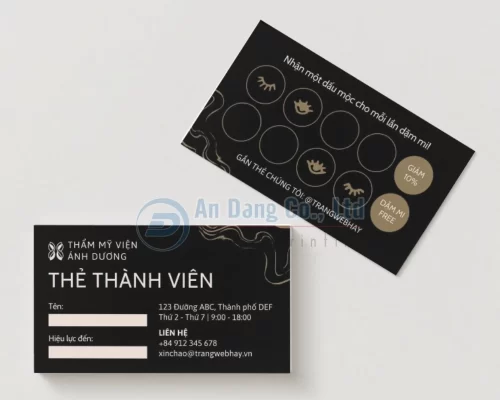 Mẫu thẻ thành viên cho thẩm mỹ viện Ánh Dương