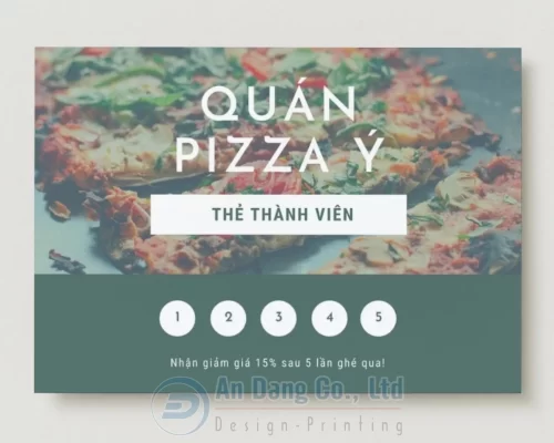 Mẫu thẻ thành viên cho quán Pizza Ý