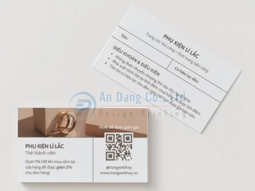 Mẫu thẻ thành viên cho shop Phụ Kiện Lí Lắc