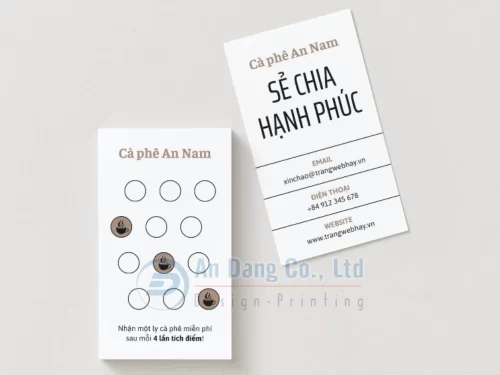 Mẫu thẻ tích điểm cho quán cà phê An Nam